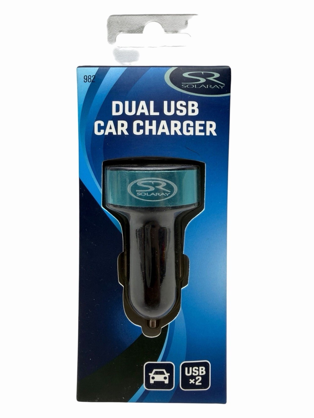 Solaray 982 Dual USB Car Charger 3.1A 2 Port 12V Auto Phone Charger NEW